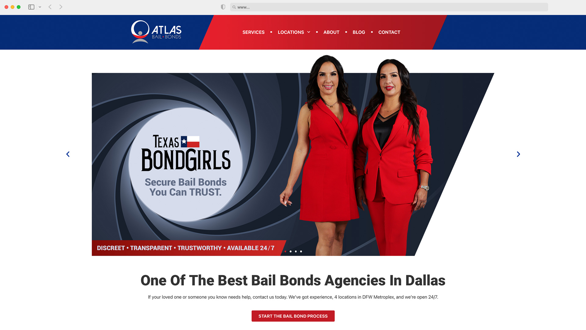 Atlas Bail Bonds - Website Design - Texas Bond Girls