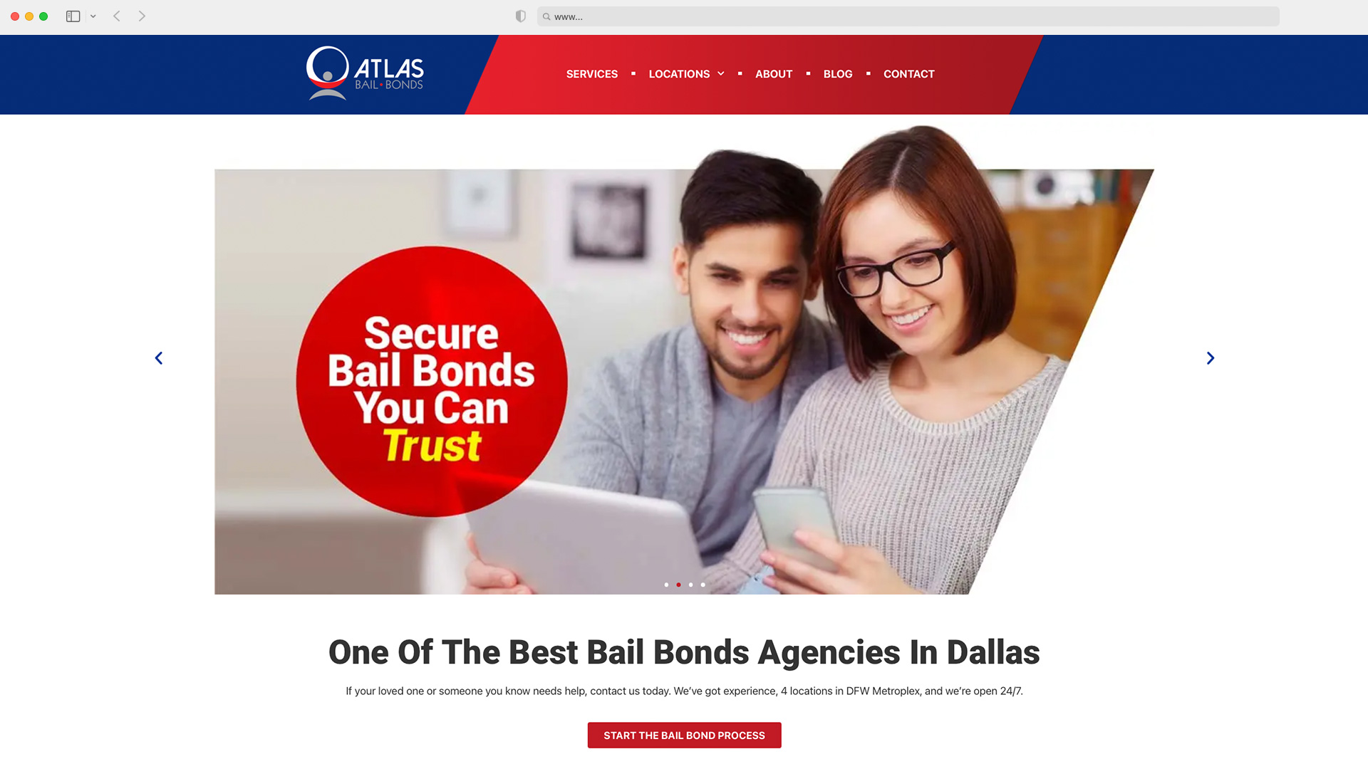 Atlas Bail Bonds - Website Design - Home Page
