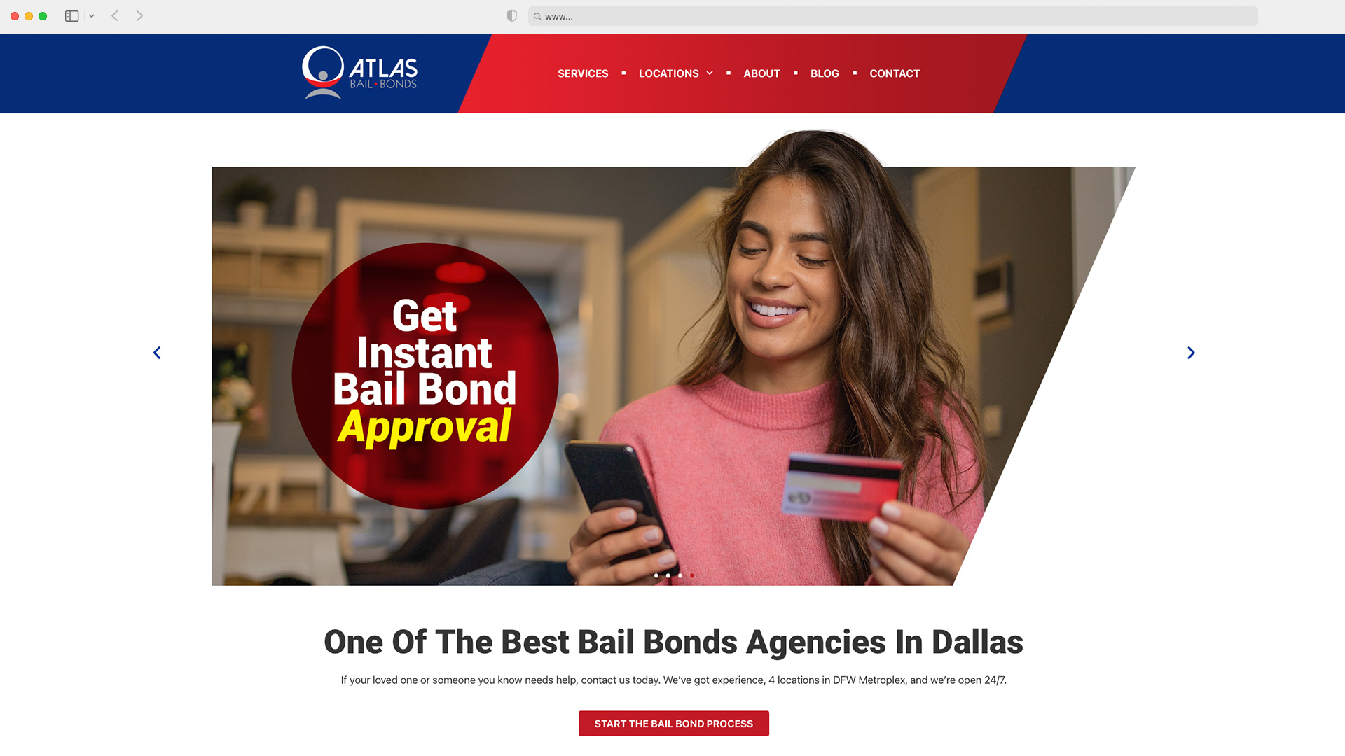 Atlas Bail Bonds - Website Design - Payment Page