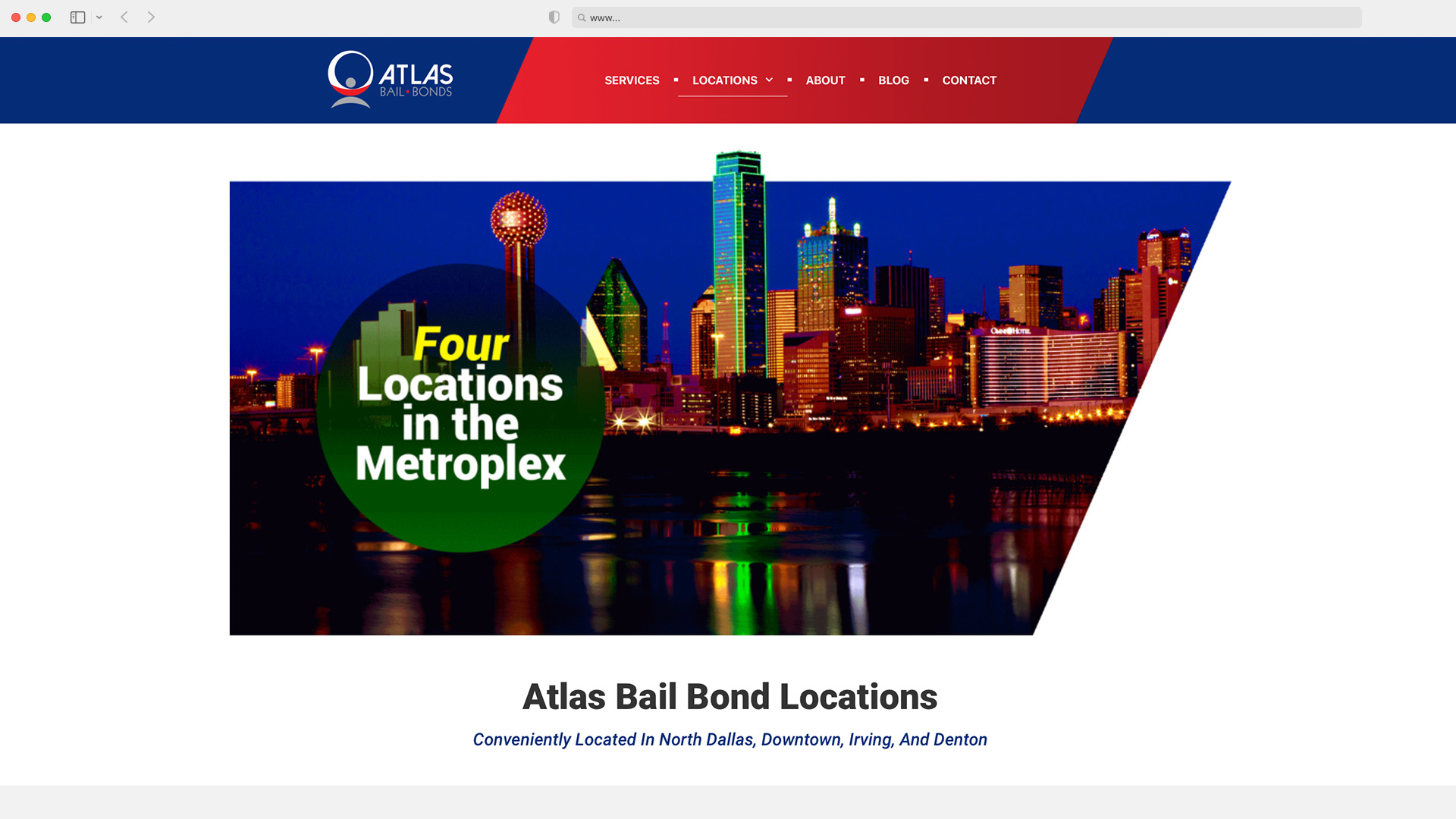 Atlas Bail Bonds - Website Design - Locations