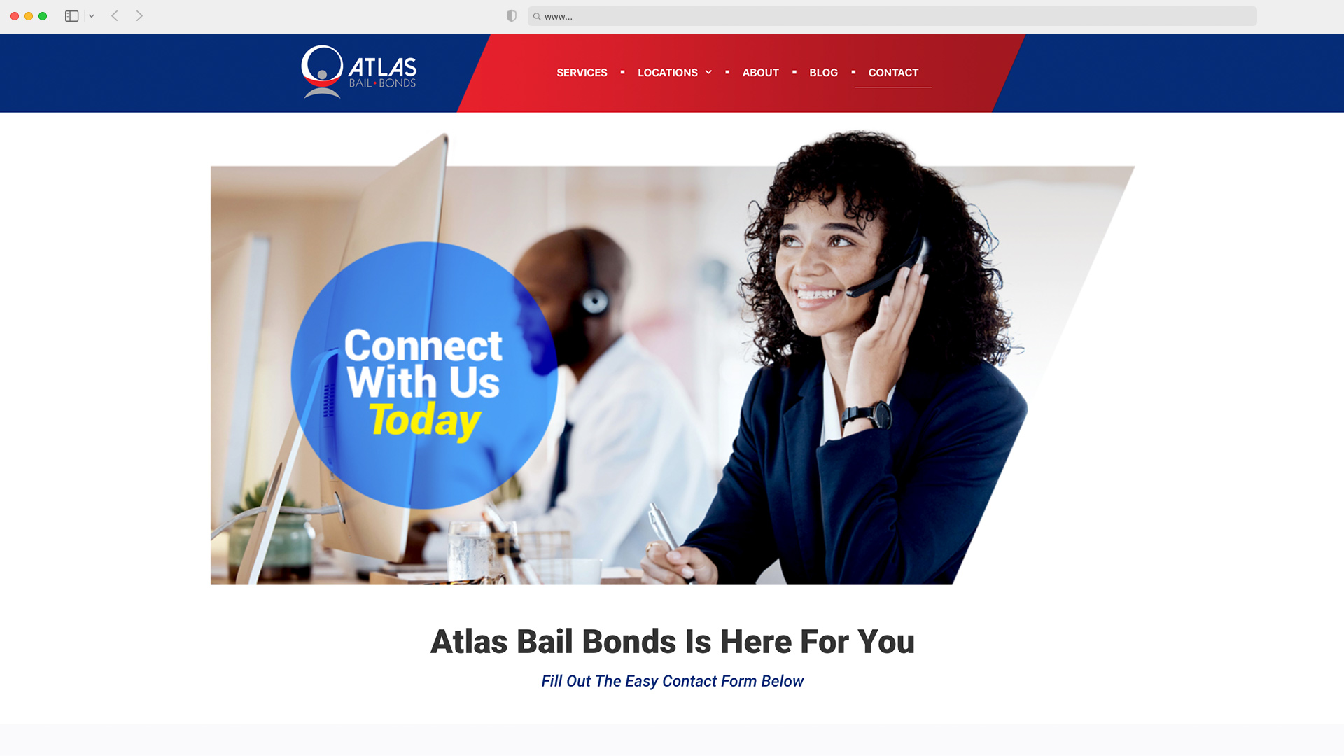 Atlas Bail Bonds - Website Design - Contact Page