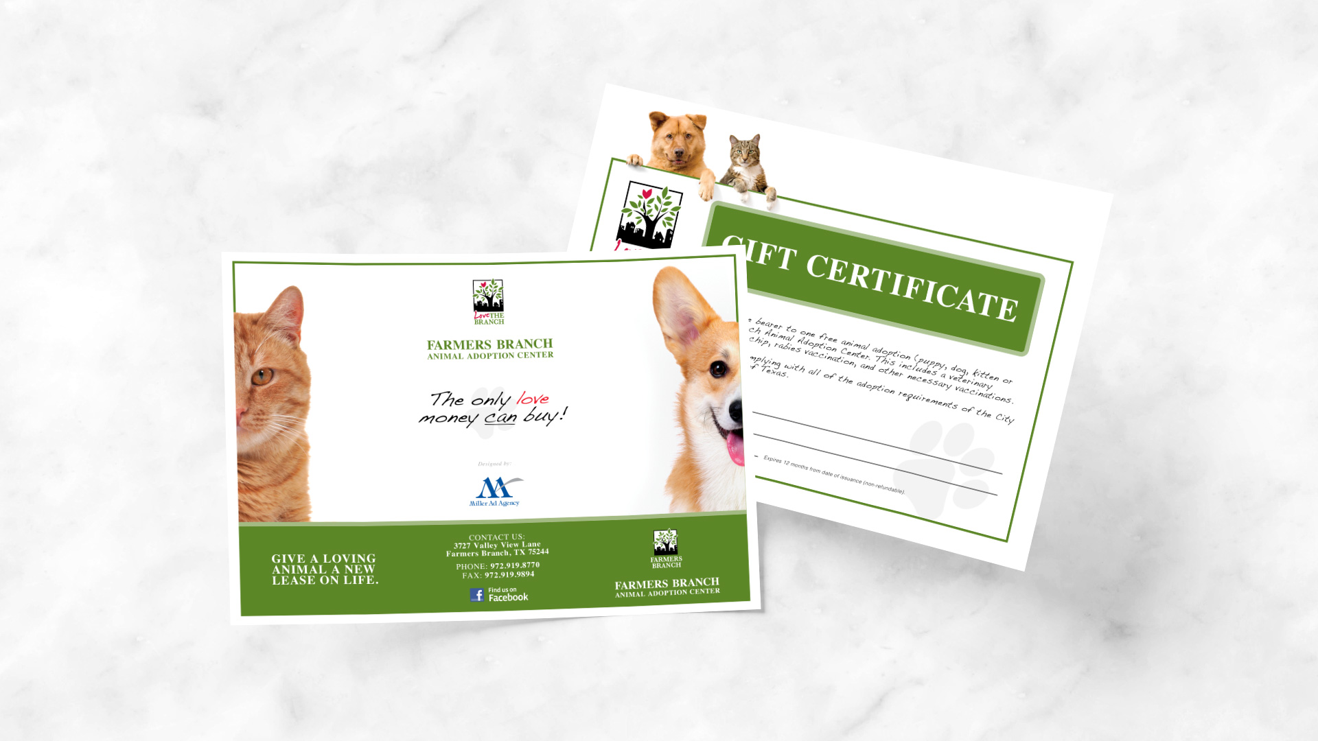City of Farmers Branch Pet Adoption Certificate