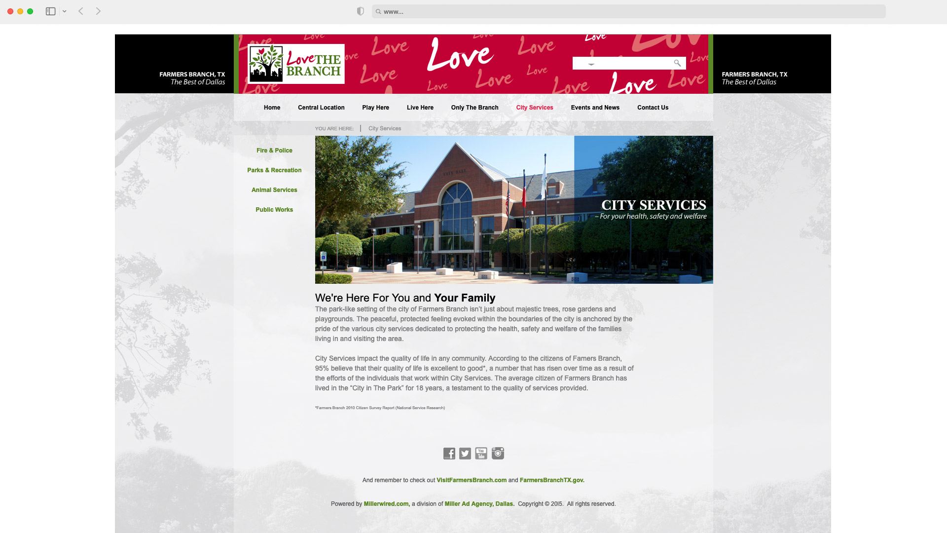 City of Farmers Branch Website: City Services