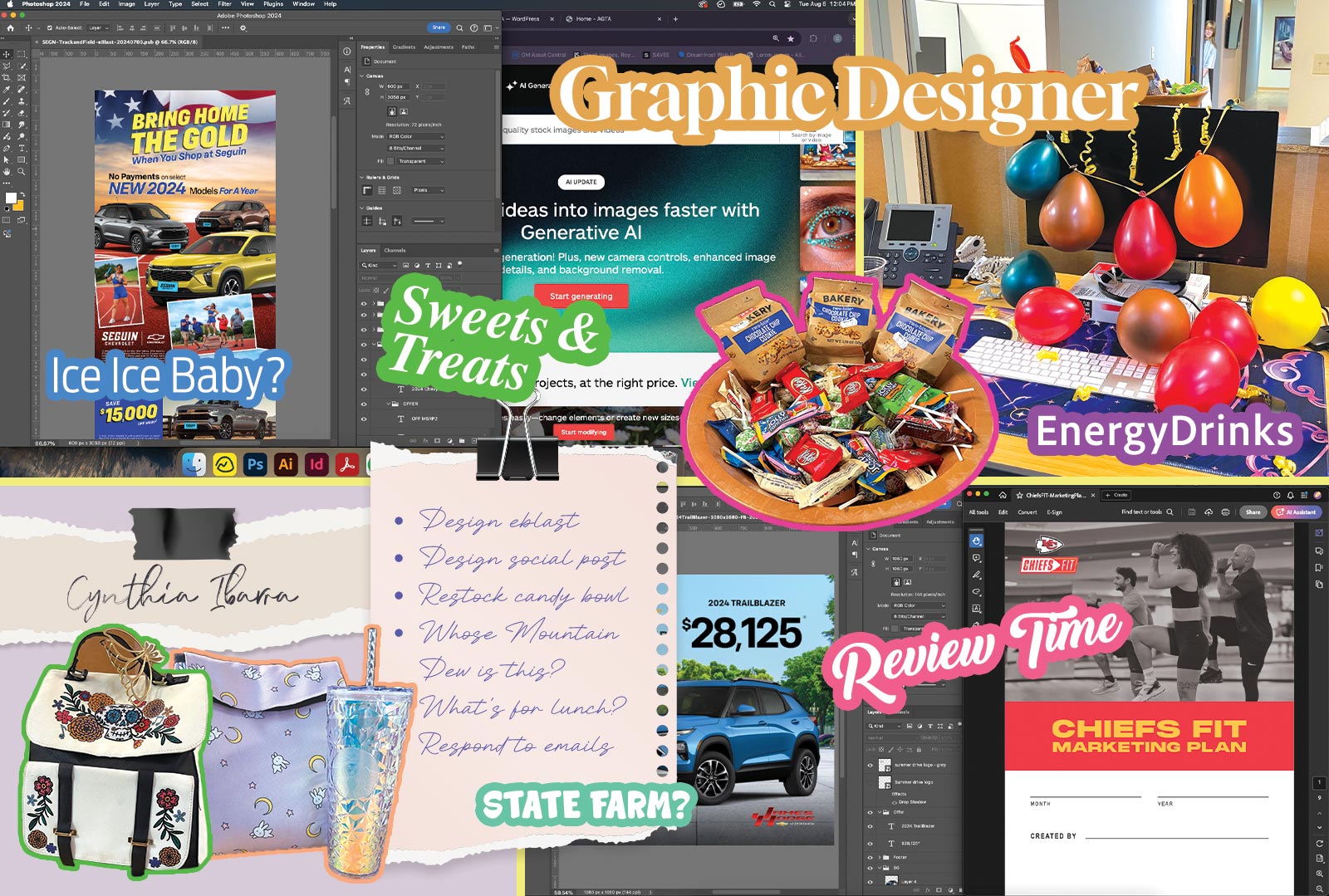 Graphic designer day in the life Collage